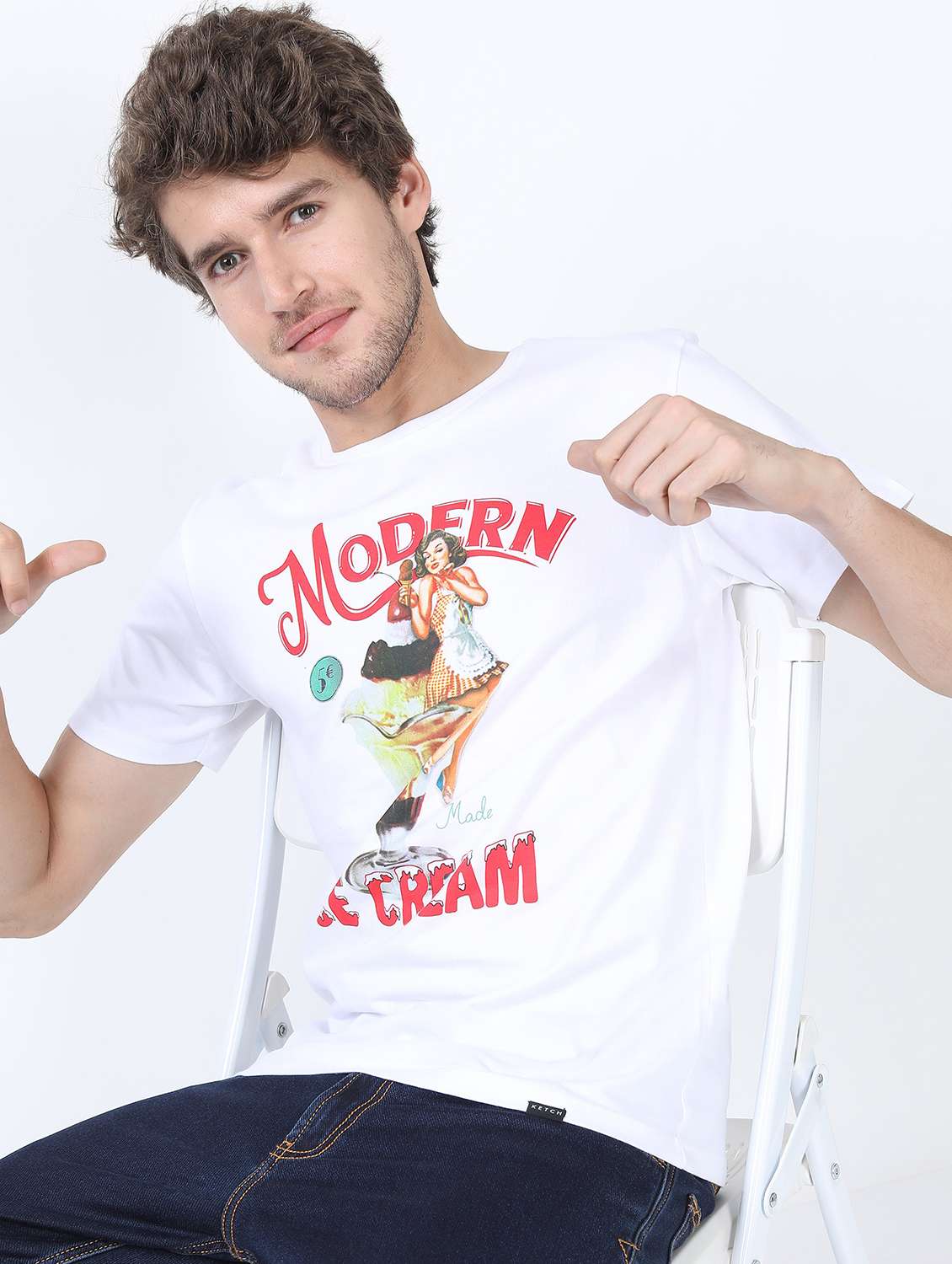 men short sleeve front print t-shirt - 21488062 -  Standard Image - 1