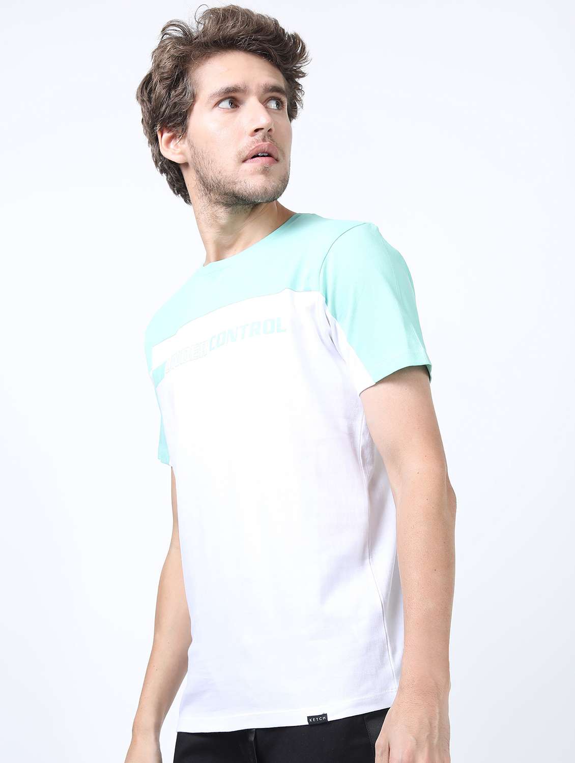 men short sleeve color block t-shirt - 21488066 -  Standard Image - 1