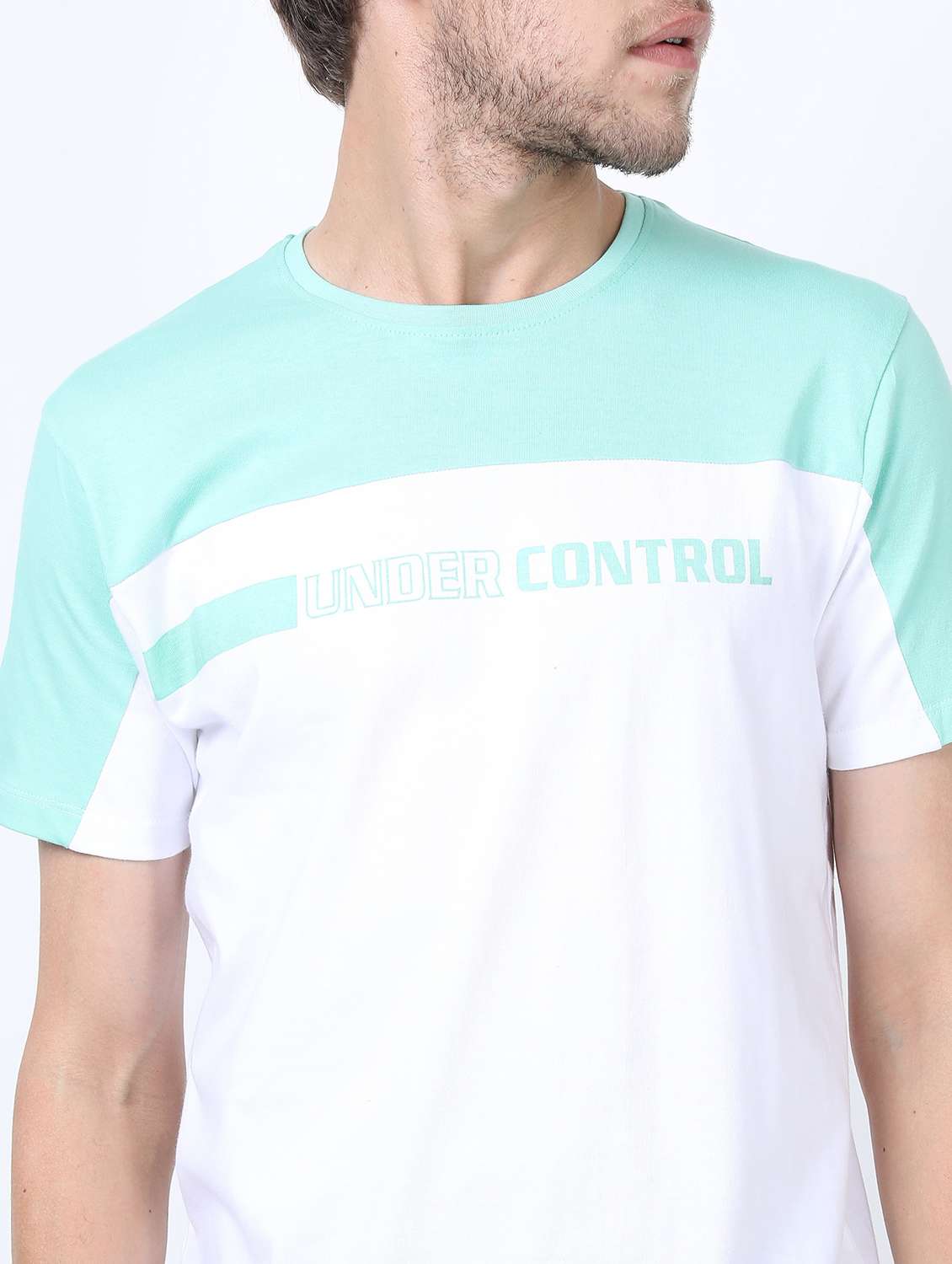 men short sleeve color block t-shirt - 21488066 -  Standard Image - 4