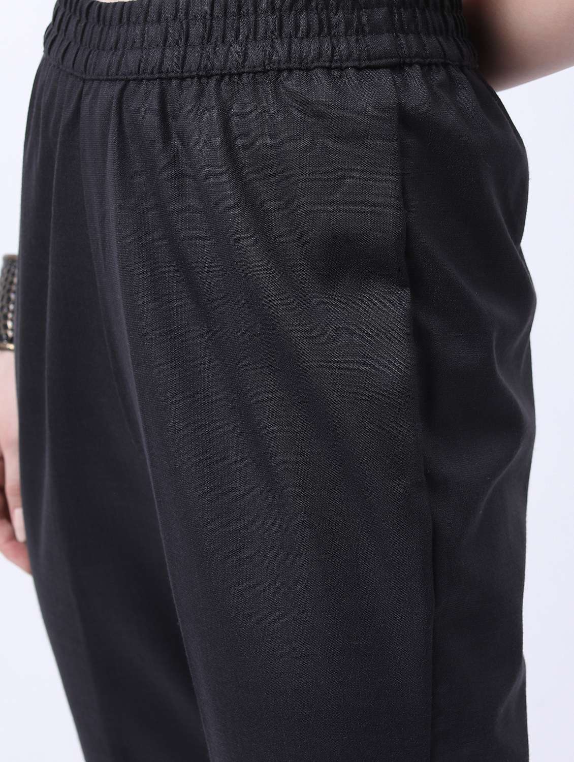 women grey self design kurta pant set - 21488121 - Standard Image - 4