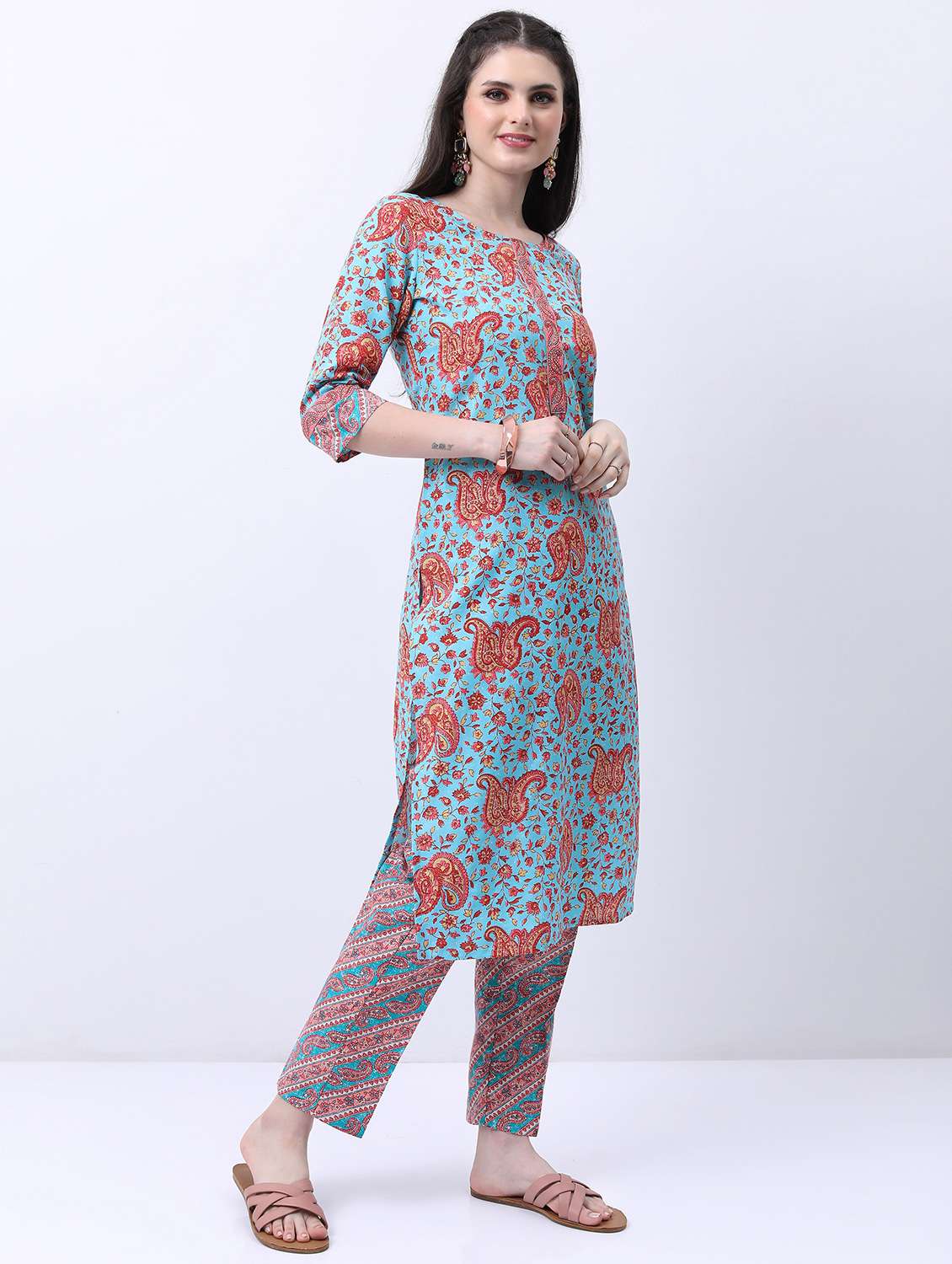 women light blue kurta pant set with dupatta - 21488126 -  Standard Image - 1