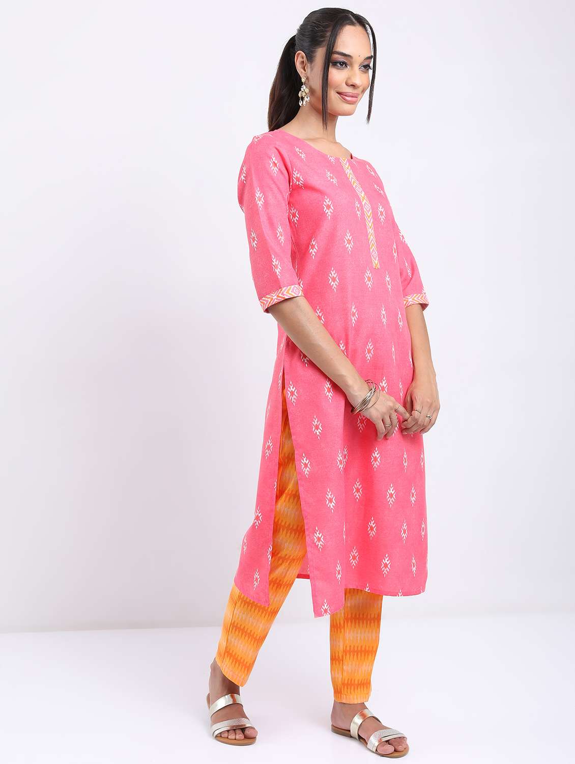 women pink kurta pant set with dupatta - 21488133 -  Standard Image - 1