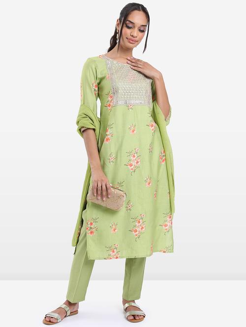 women neo mint kurta pant set with dupatta - 21488147 - Standard Image - 0