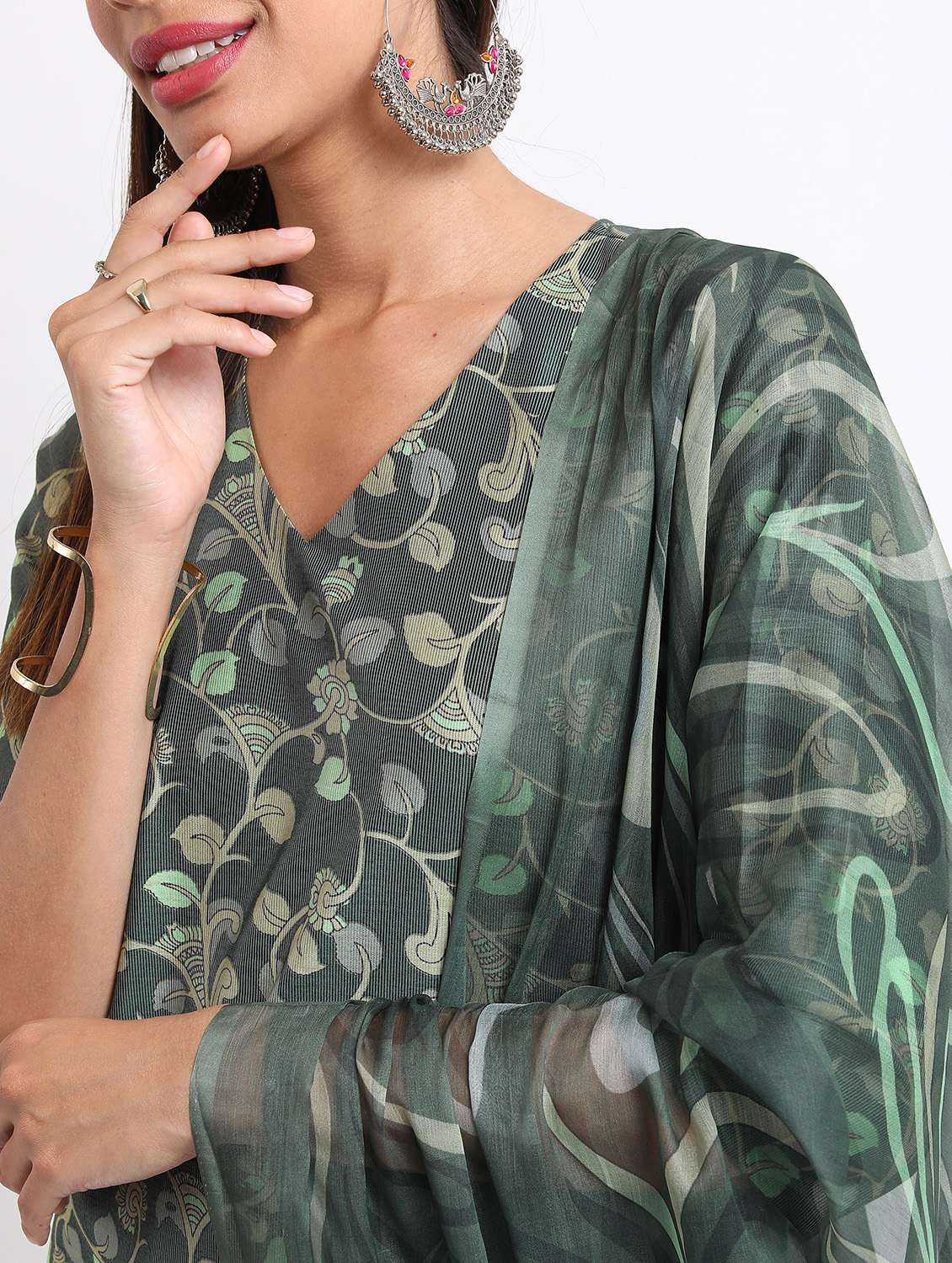 women three quarter sleeve kurta palazzo with dupatta set - 21488155 -  Standard Image - 4