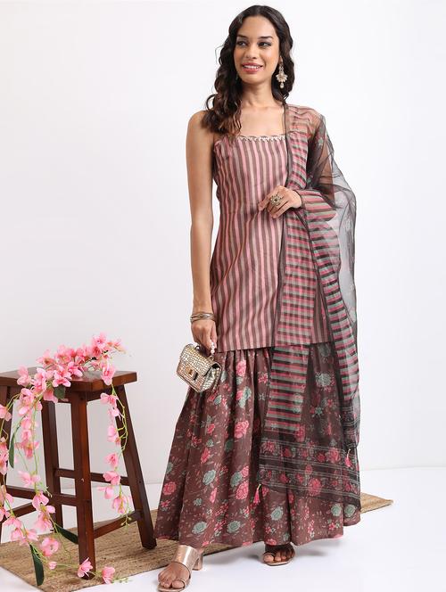 women kurta sharara set with dupatta - 21488169 -  Standard Image - 0