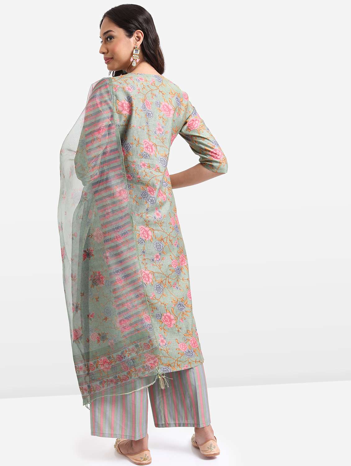 women floral kurta palazzo set with dupatta - 21488172 -  Standard Image - 1