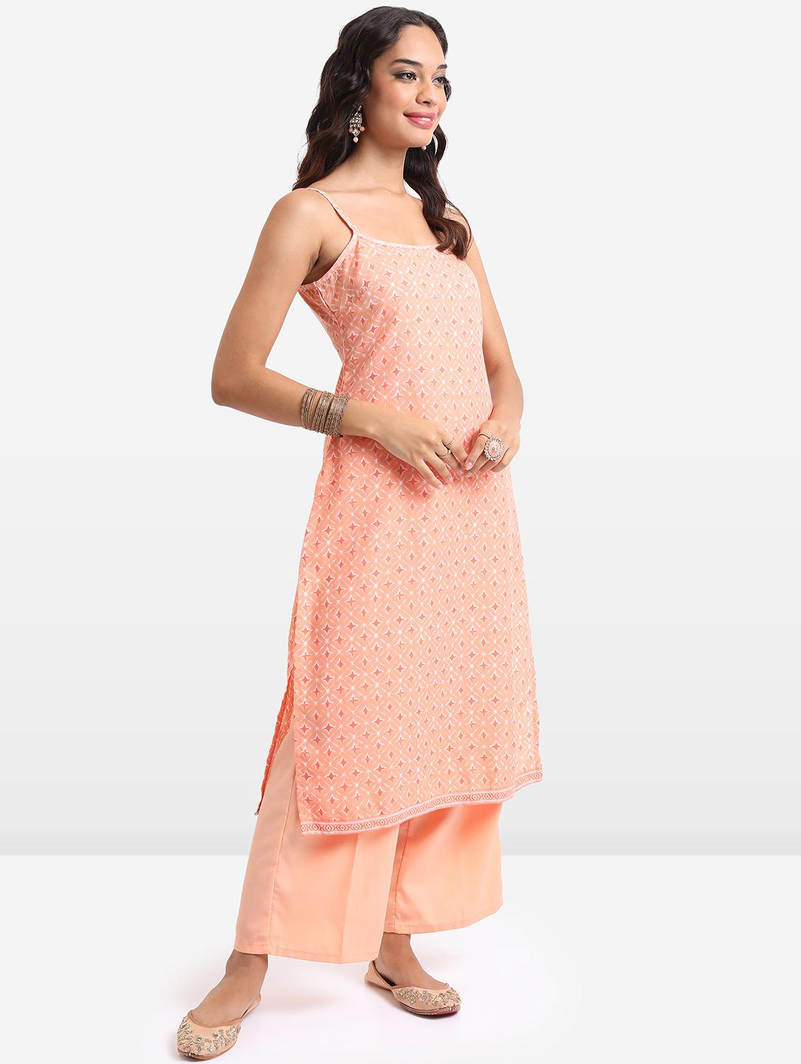 women orange printed kurta palazzo set with dupatta - 21488179 -  Standard Image - 1