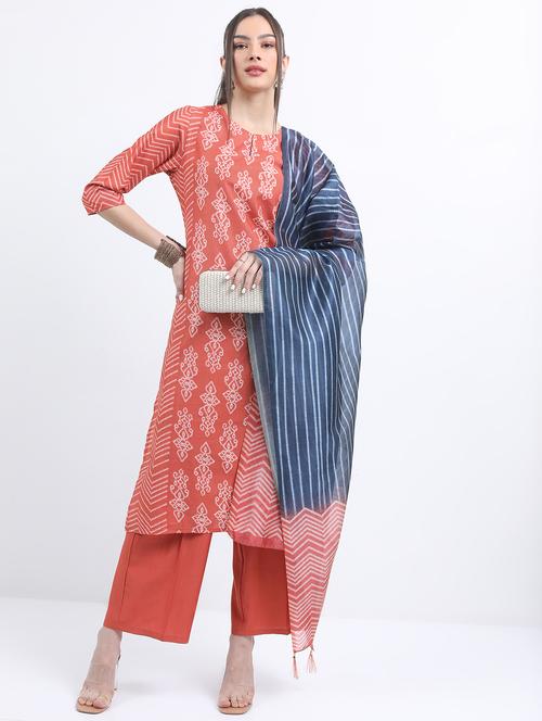 women printed kurta palazzo set with dupatta - 21488186 - Standard Image - 0
