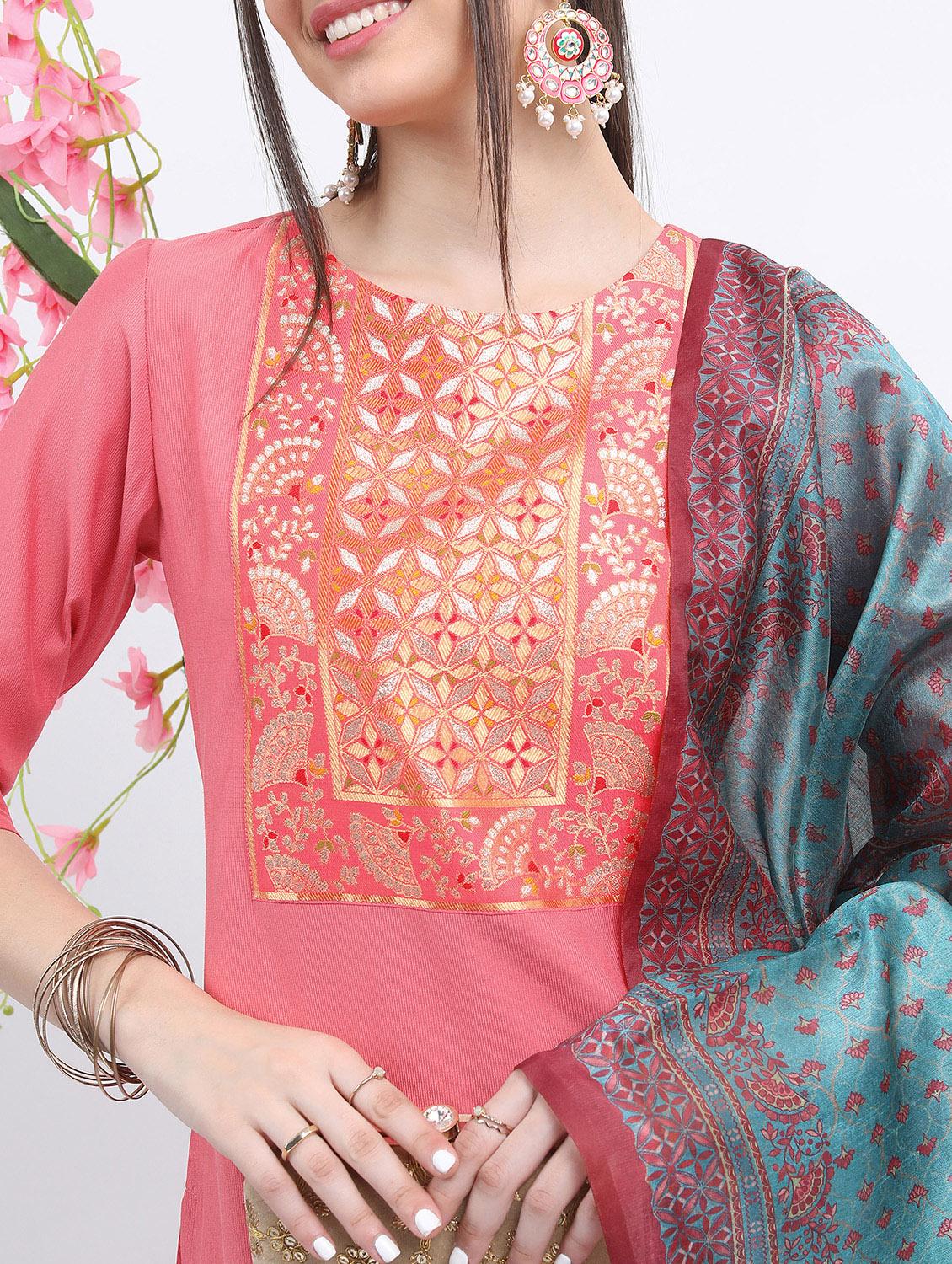 women self design kurta palazzo set with dupatta - 21488221 - Standard Image - 4