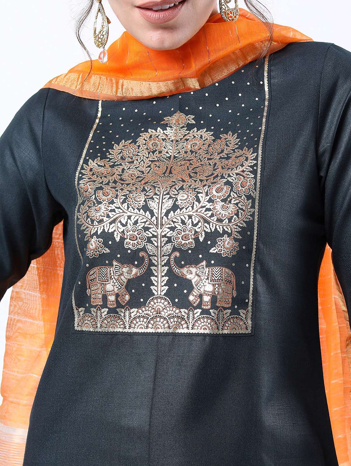 women round neck kurta palazzo set with dupatta - 21488382 - Standard Image - 4