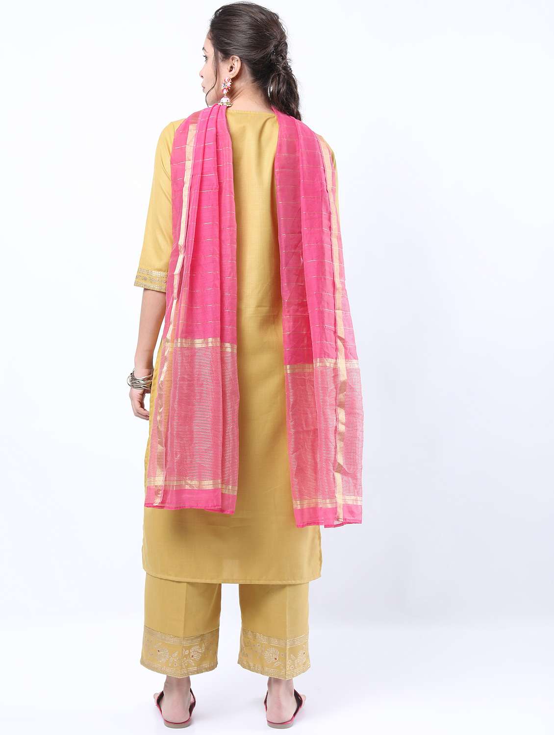 women yellow kurta pant set with dupatta - 21488404 -  Standard Image - 1