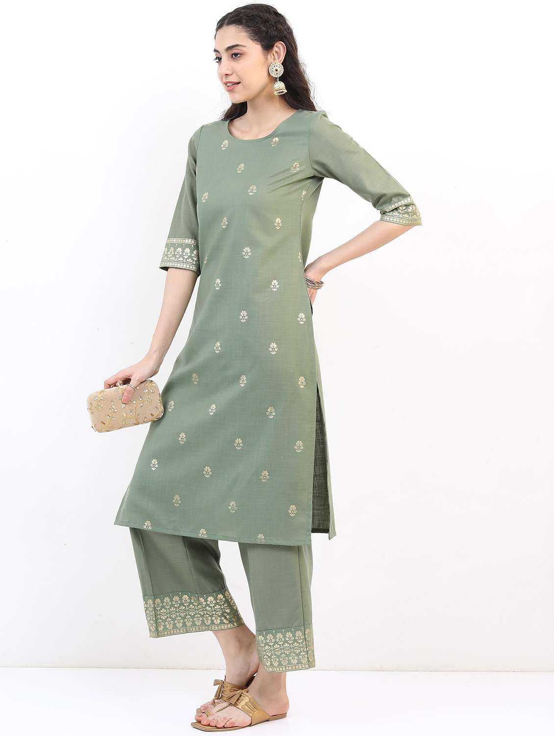 women neo mint kurta palazzo set with dupatta - 21488424 -  Standard Image - 1