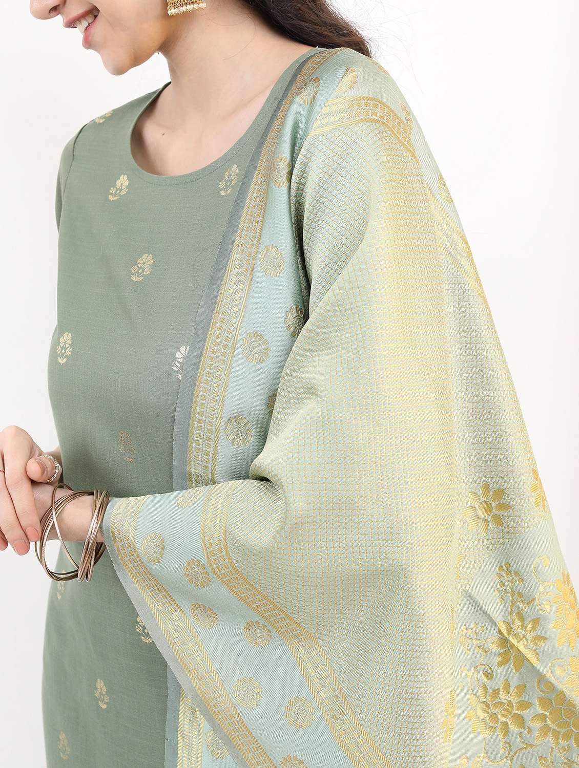 women neo mint kurta palazzo set with dupatta - 21488424 -  Standard Image - 4