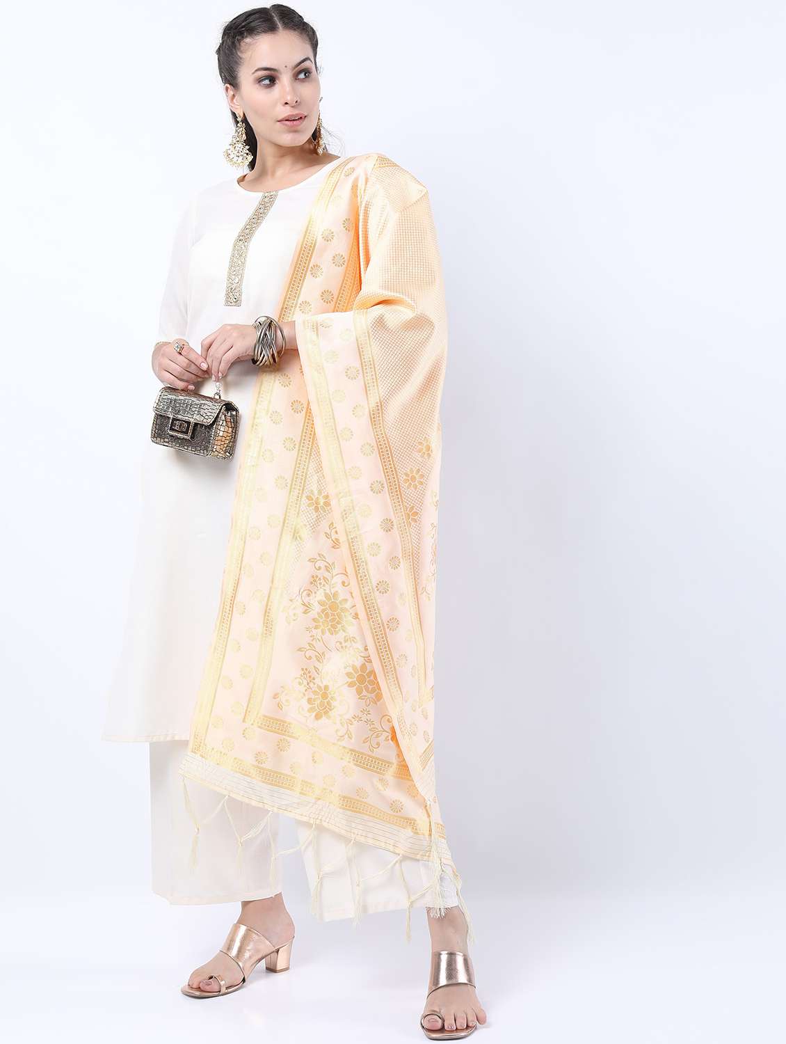 women white kurta pant set with dupatta - 21488431 -  Standard Image - 1