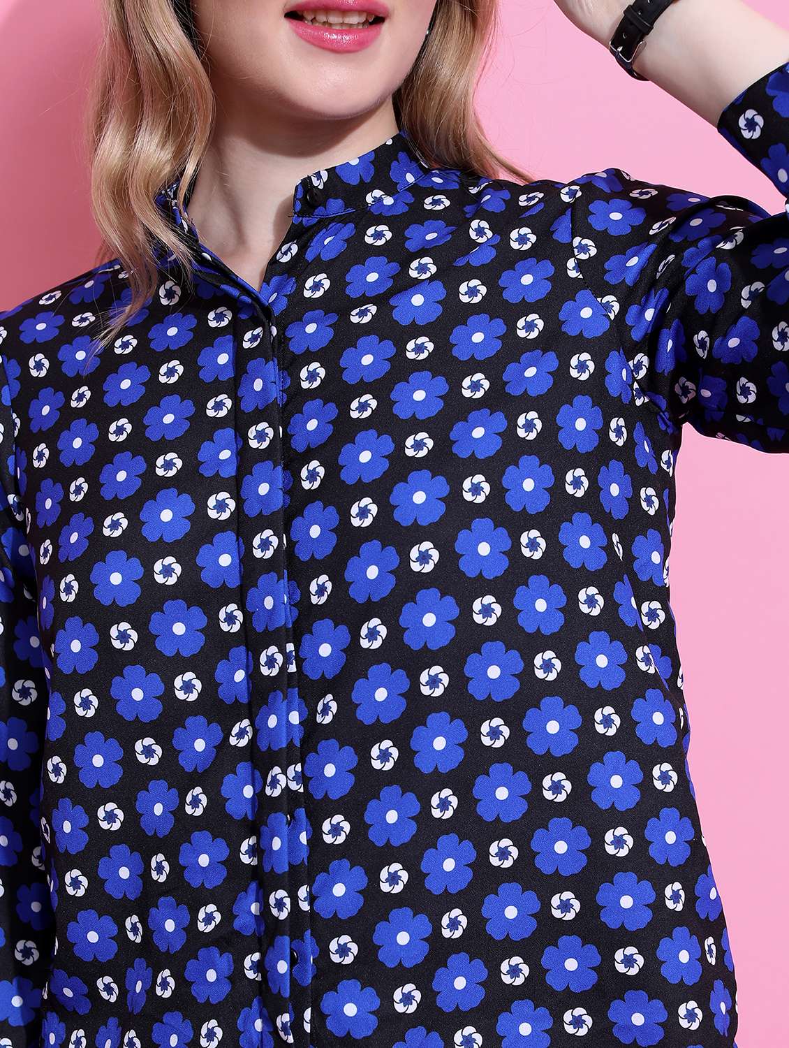 women black cotton blend regular shirt - 21488466 -  Standard Image - 4