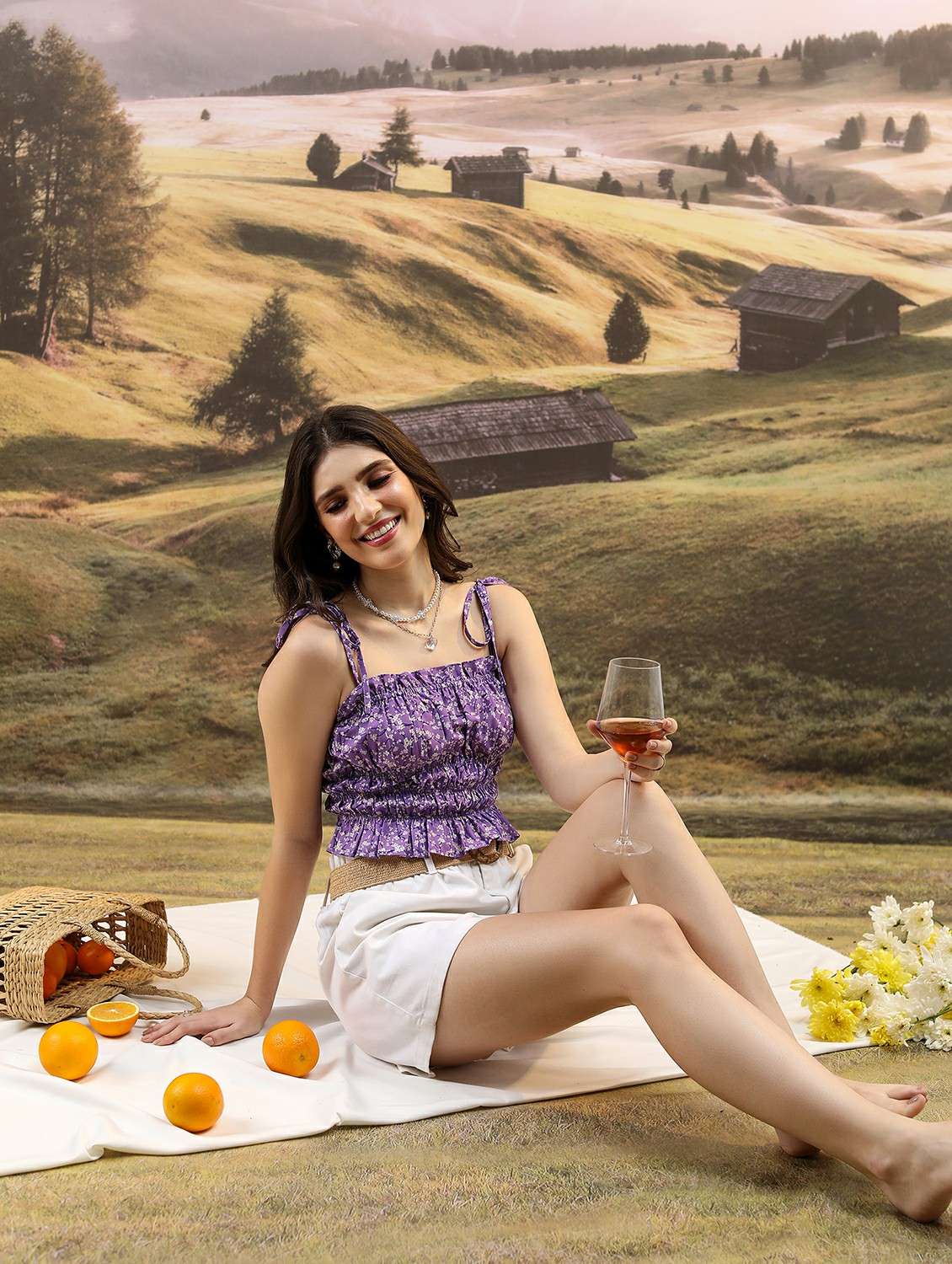 women purple cotton blend crop top - 21488491 -  Standard Image - 4