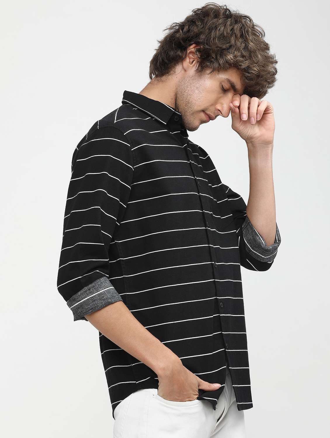men striped casual shirt - 21488534 -  Standard Image - 1