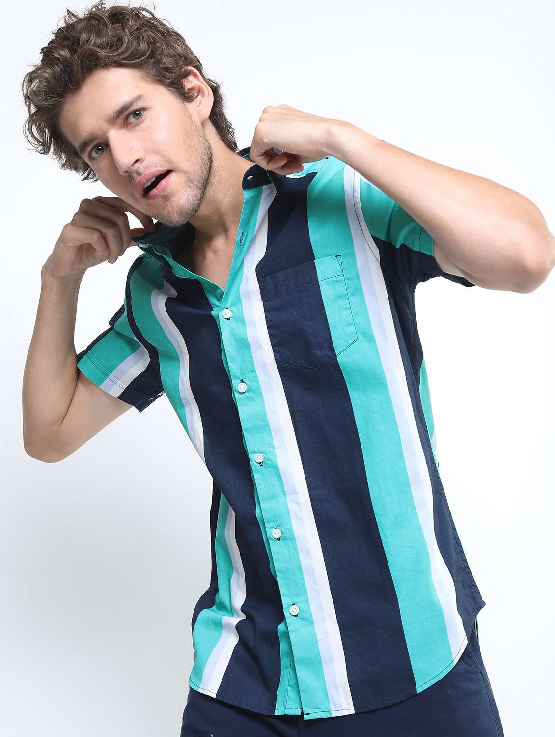 men striped casual shirt - 21488547 - Standard Image - 1