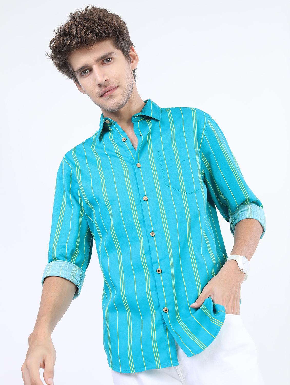 men striped casual shirt