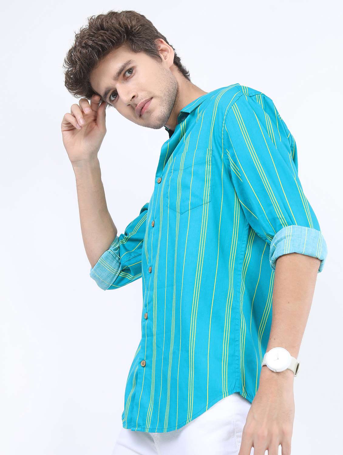 men striped casual shirt - 21488551 - Standard Image - 1