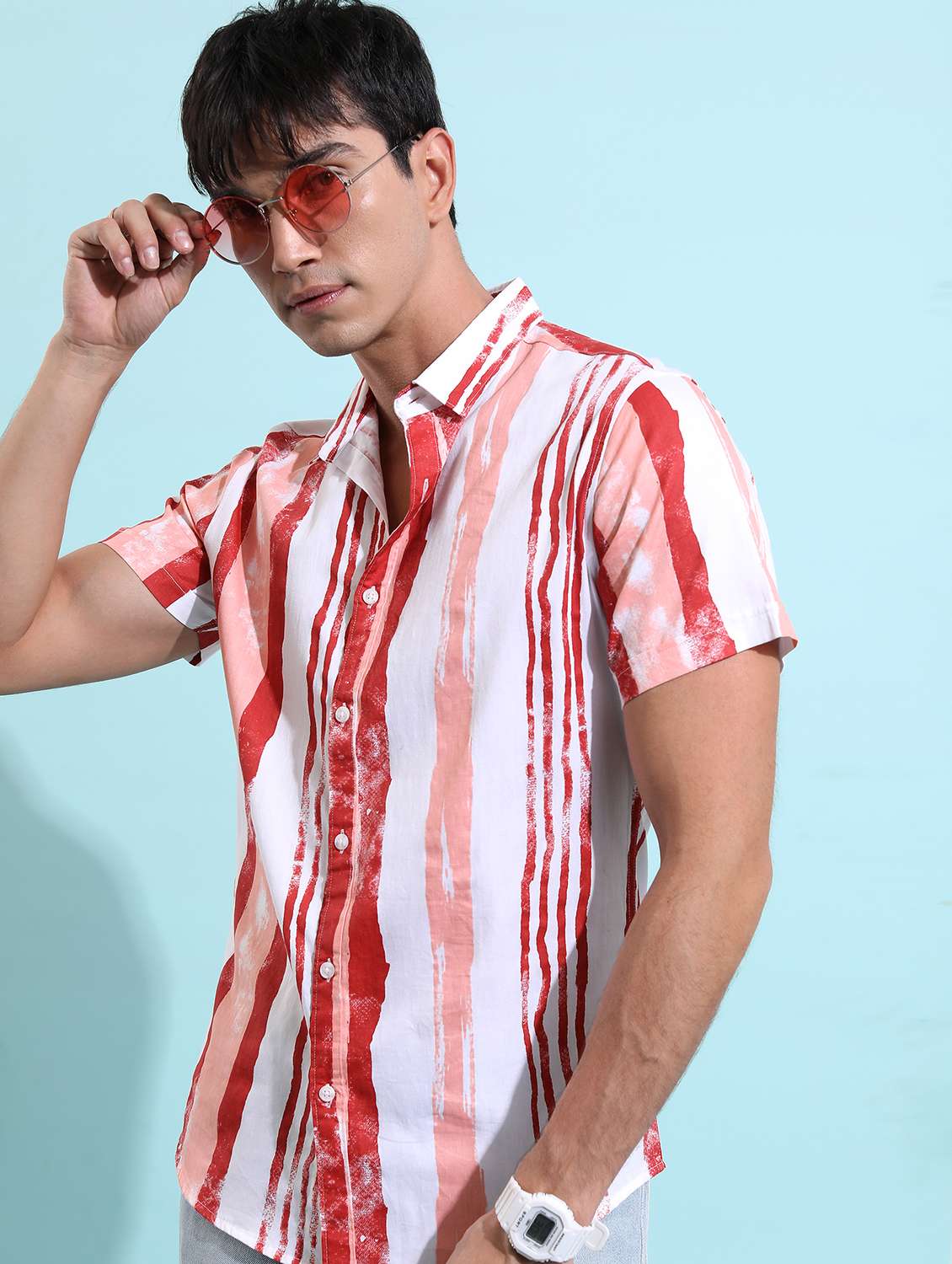 men striped casual shirt - 21488566 -  Standard Image - 1