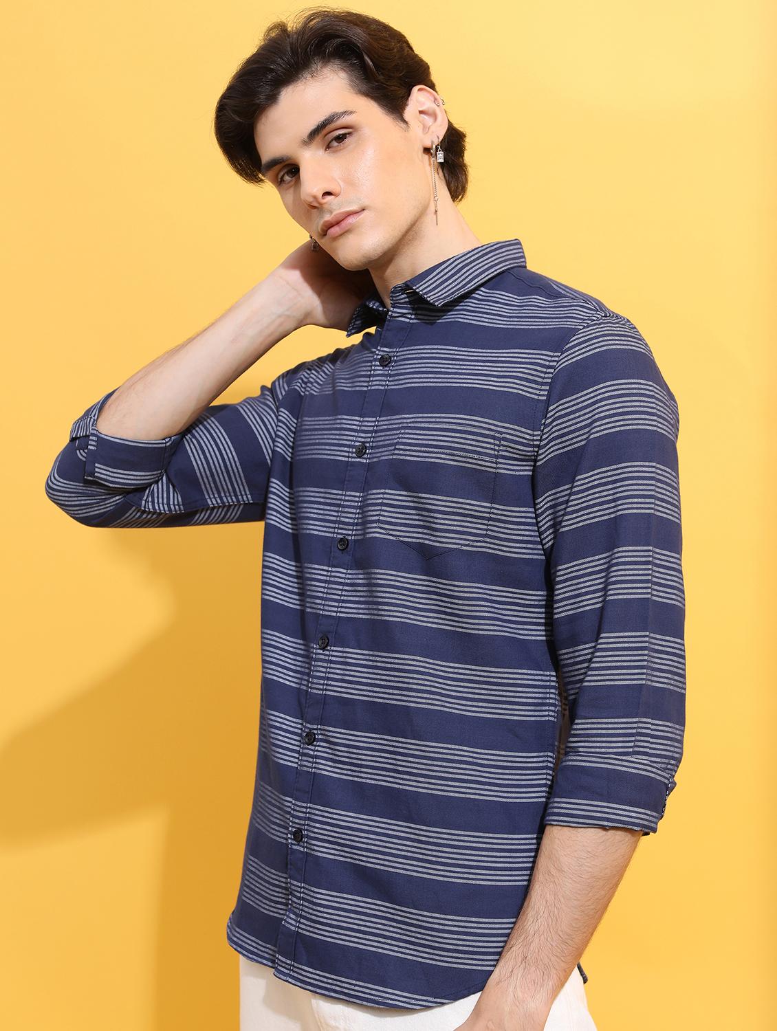 men striped casual shirt - 21488588 -  Standard Image - 1