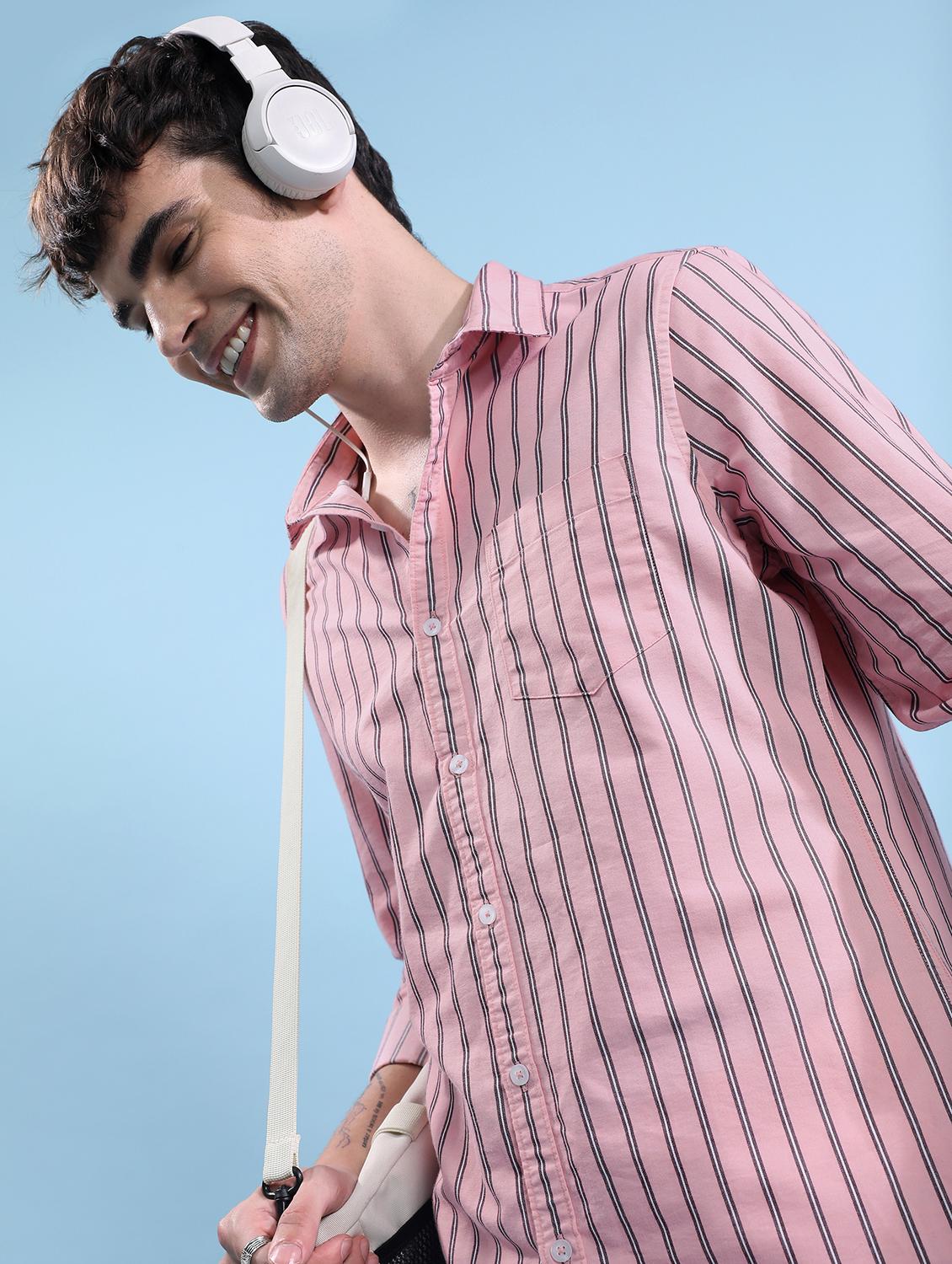 men striped casual shirt - 21488590 - Standard Image - 1