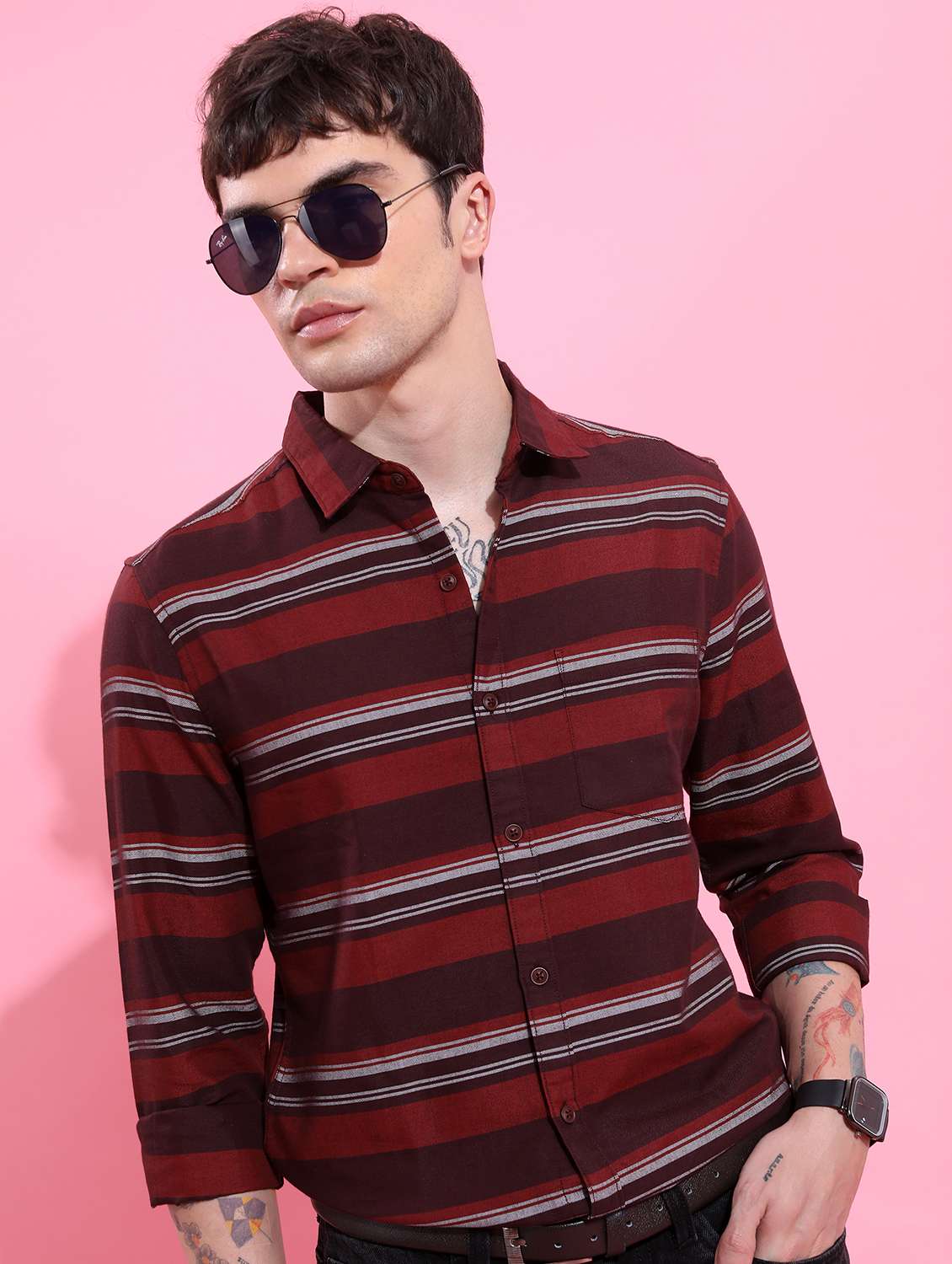 men striped casual shirt - 21488599 -  Standard Image - 1