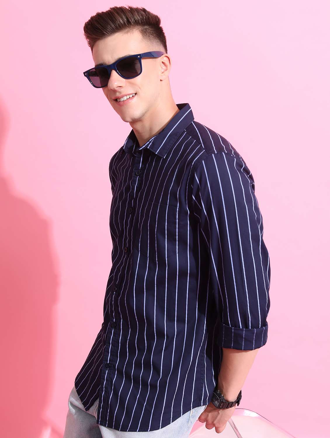 men striped casual shirt - 21488608 -  Standard Image - 1