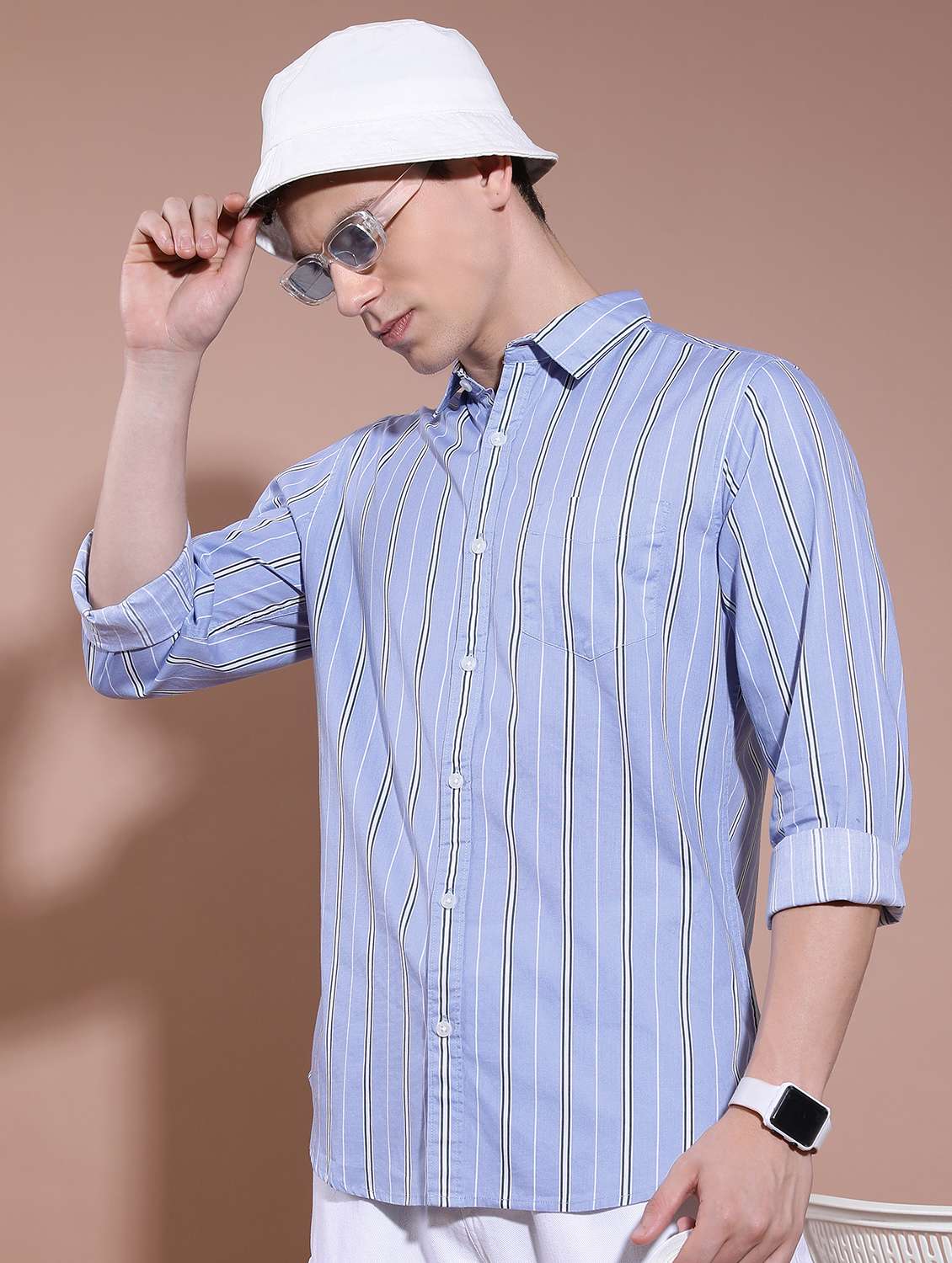 men striped casual shirt - 21488614 - Standard Image - 1