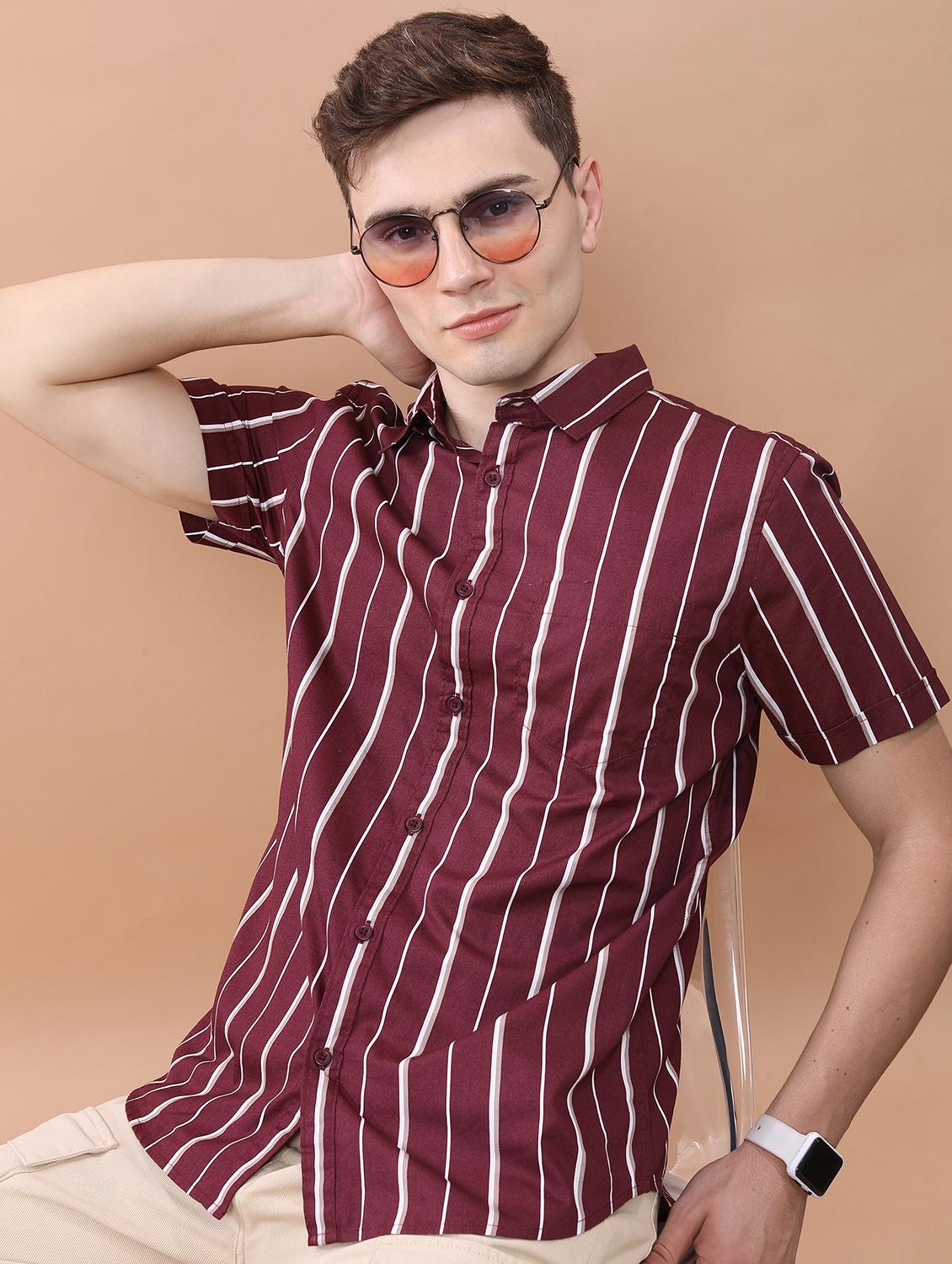 men striped casual shirt - 21488618 - Standard Image - 1