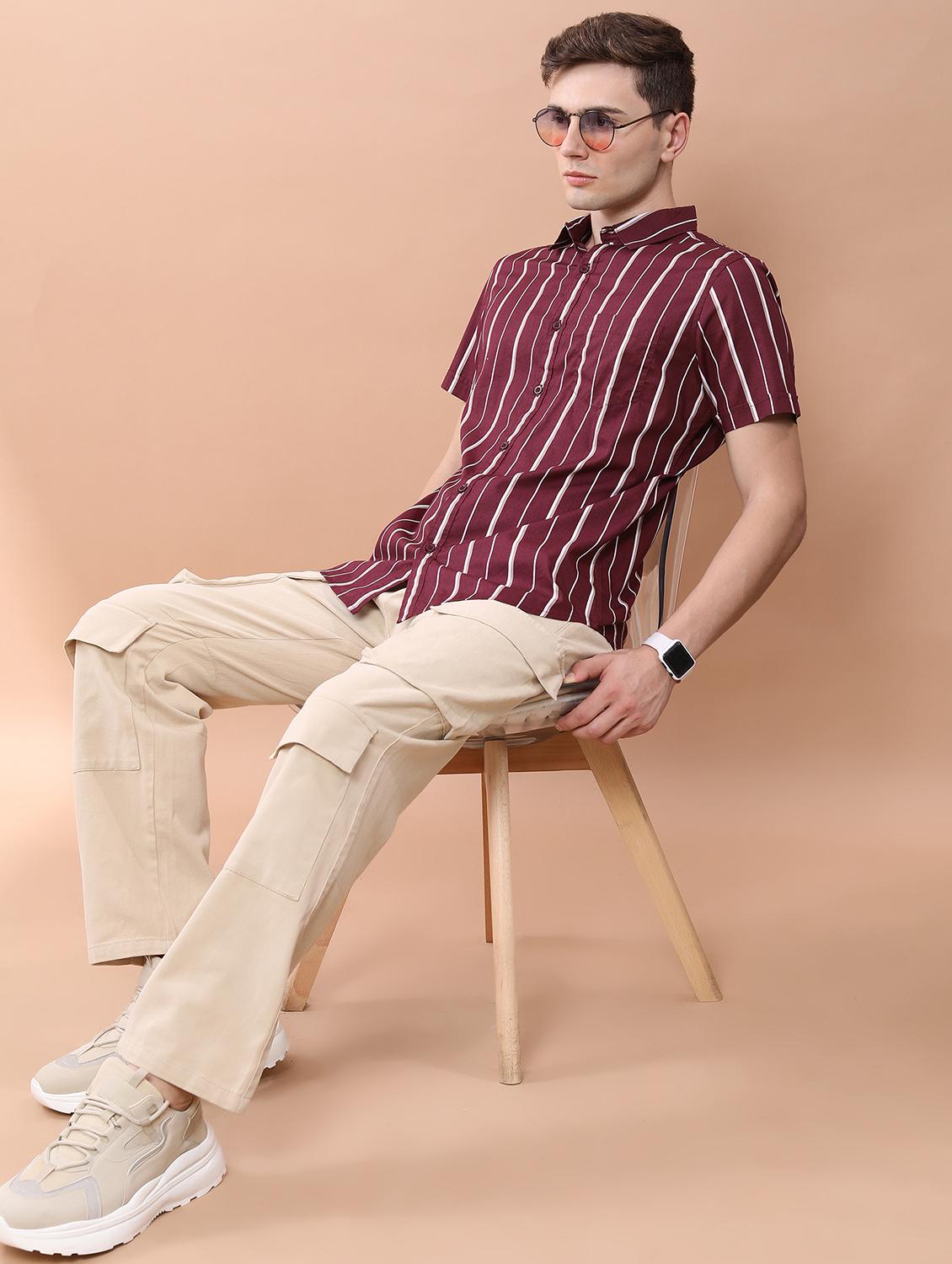men striped casual shirt - 21488618 - Standard Image - 4