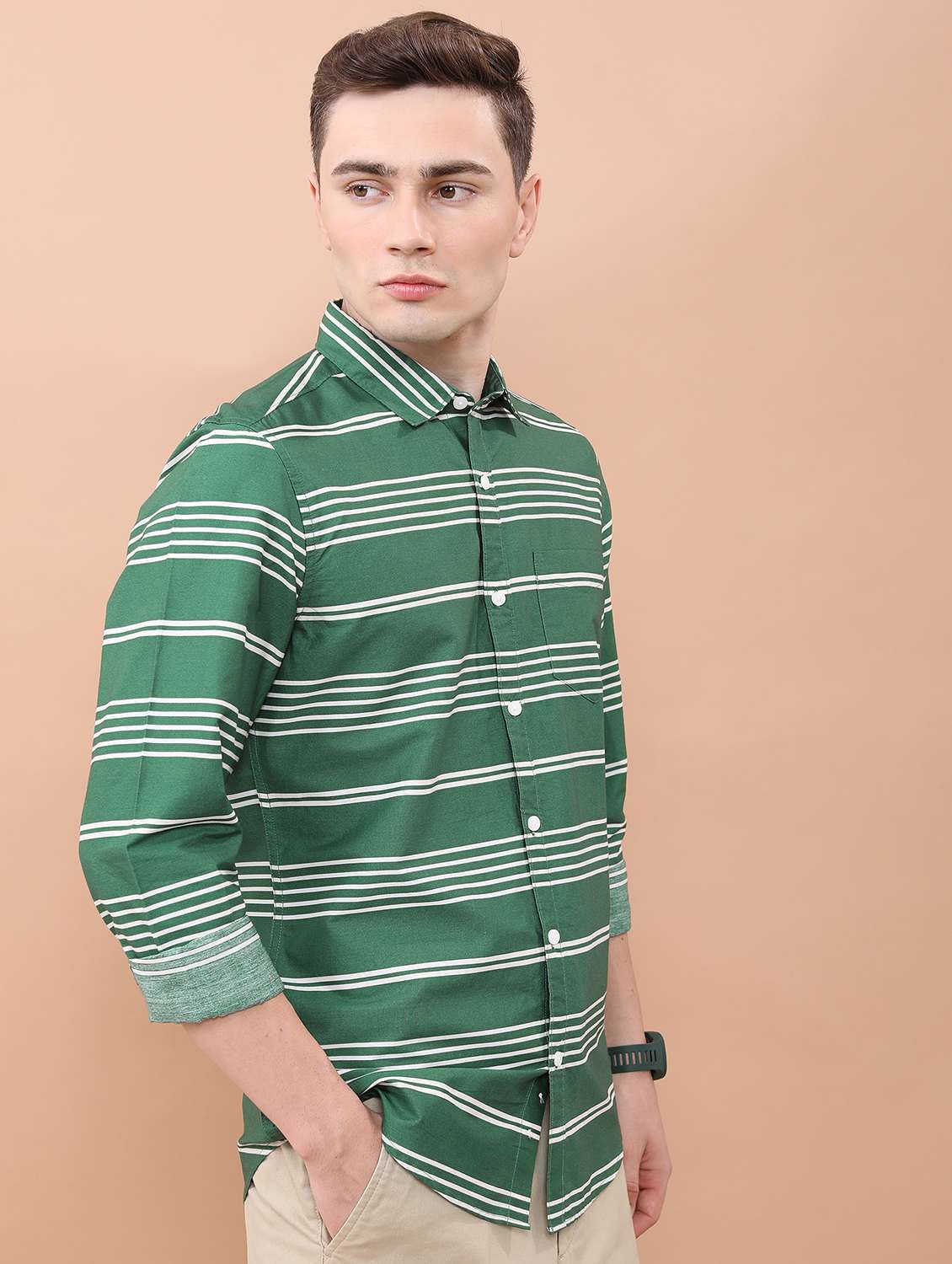 men striped casual shirt - 21488625 -  Standard Image - 1