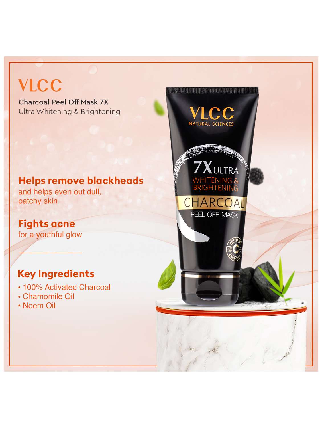 charcoal peel off mask 7x ultra whitening & brightening & indian berberry face scrub - 21489081 -  Standard Image - 4