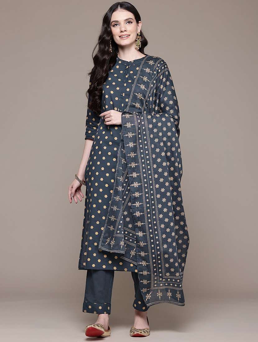 women printed kurta pant set with dupatta - 21489094 -  Standard Image - 1