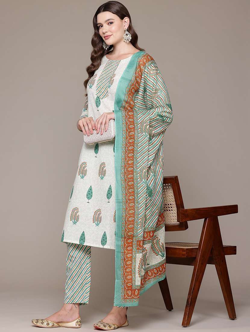 women printed kurta pant set with dupatta - 21489100 -  Standard Image - 1