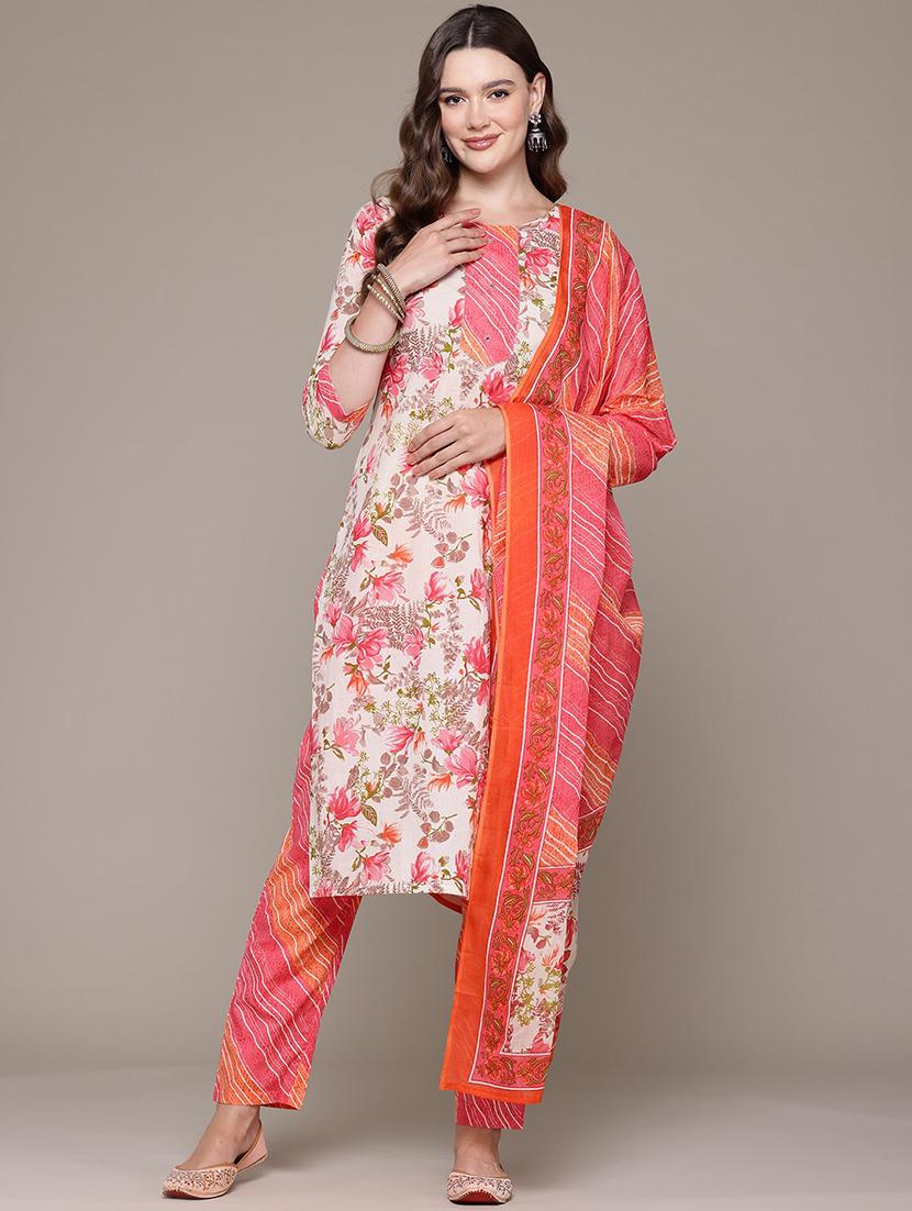 women floral kurta pant set with dupatta - 21489105 -  Standard Image - 1
