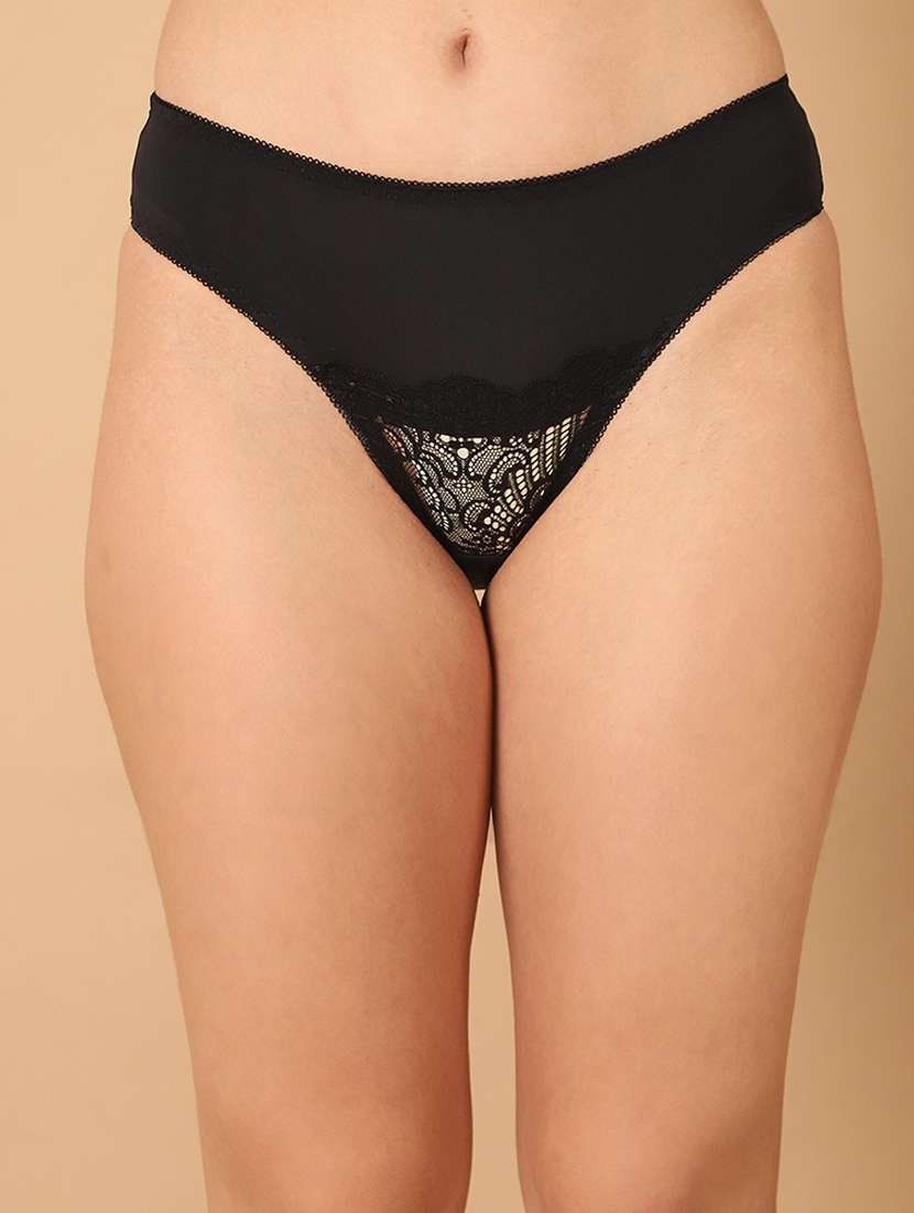 women solid lace bikini panty