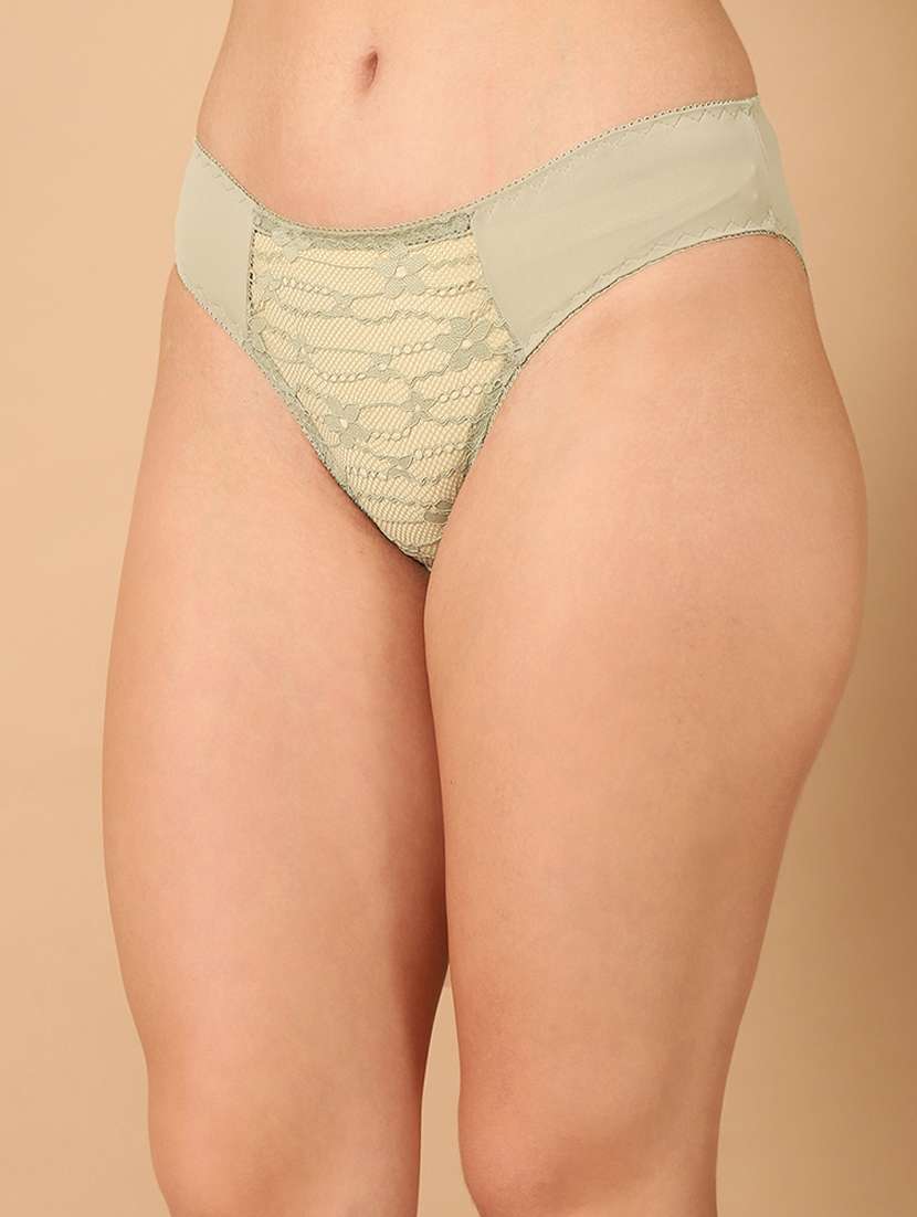 women solid lace bikini panty - 21489182 - Standard Image - 1