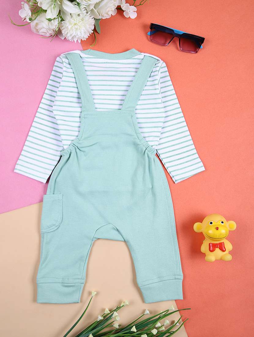 boys printed long sleeves t-shirt & dungaree set - 21489291 -  Standard Image - 1