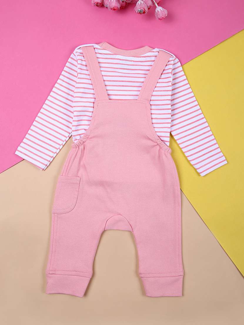 boys printed long sleeves t-shirt & dungaree set - 21489292 -  Standard Image - 1