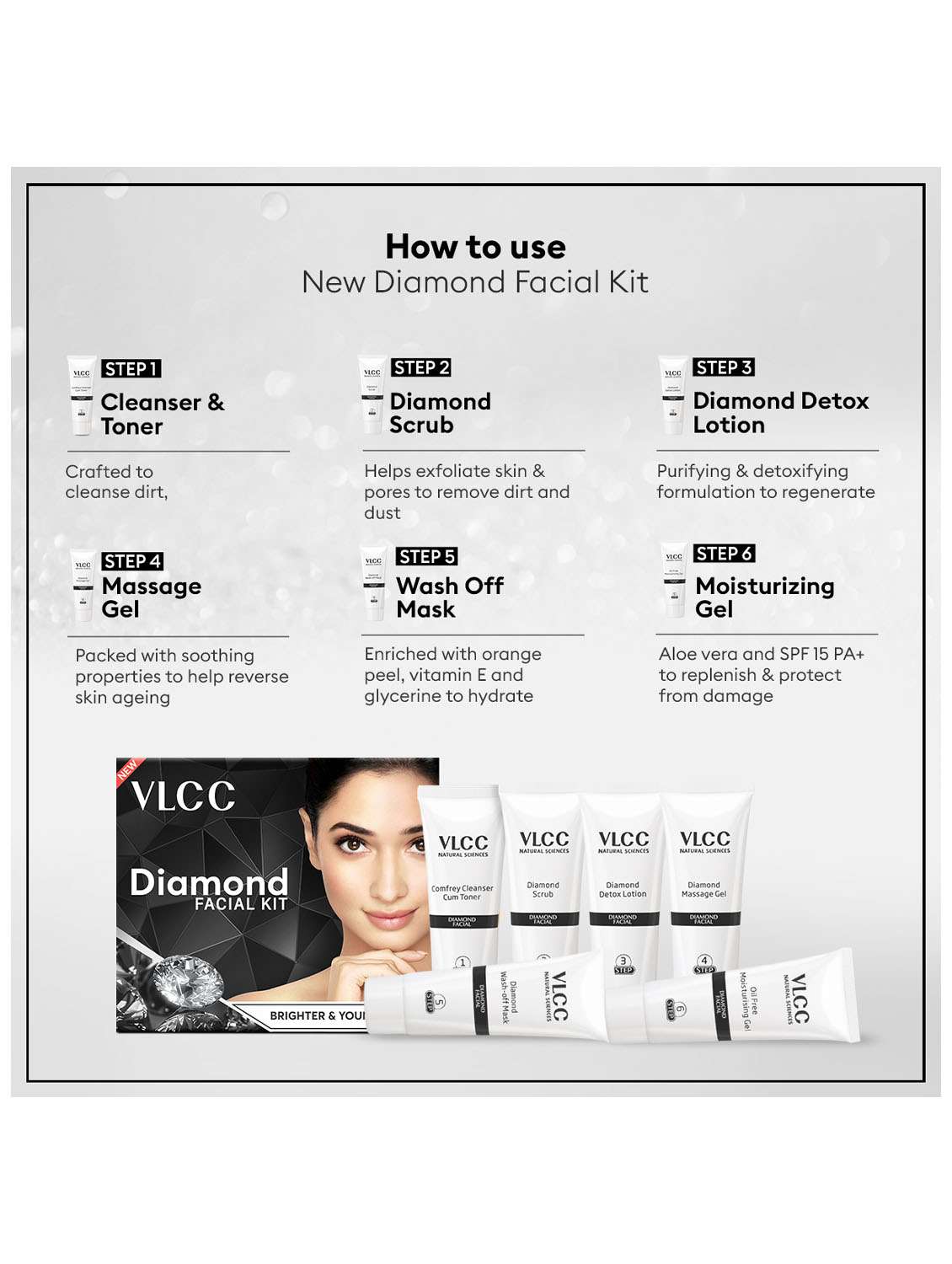 diamond facial kit & pedicure manicure kit - facial and hand 7 foot care combo - 21489557 -  Standard Image - 4