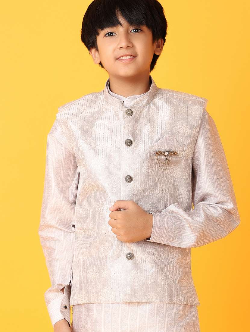 boys self design sherwani - 21489776 -  Standard Image - 4