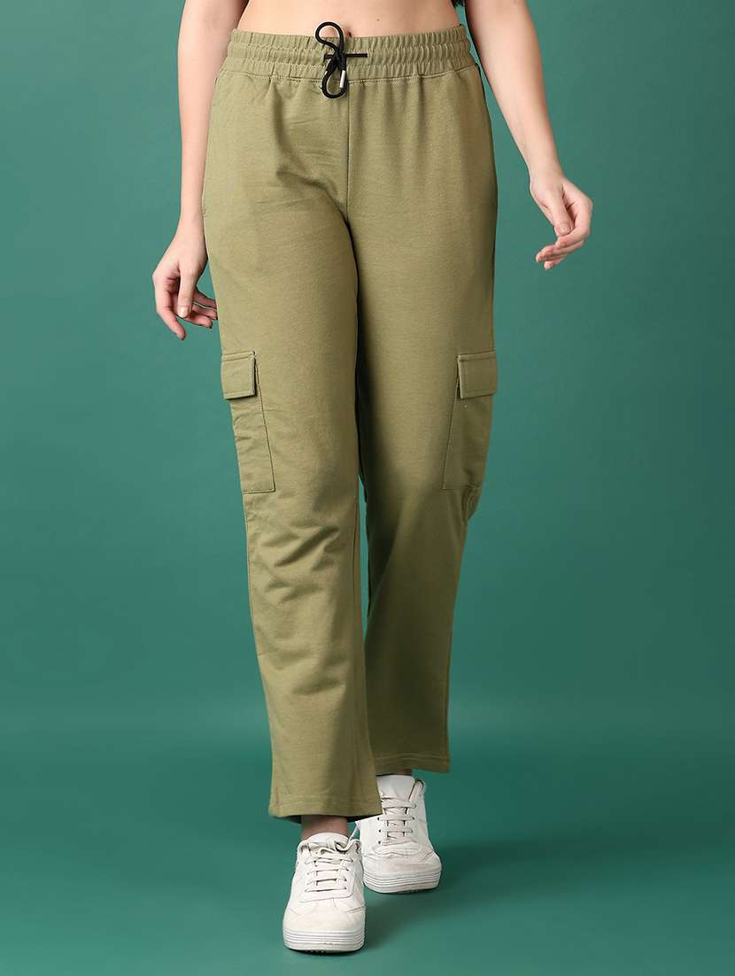 girls olive plain cargo