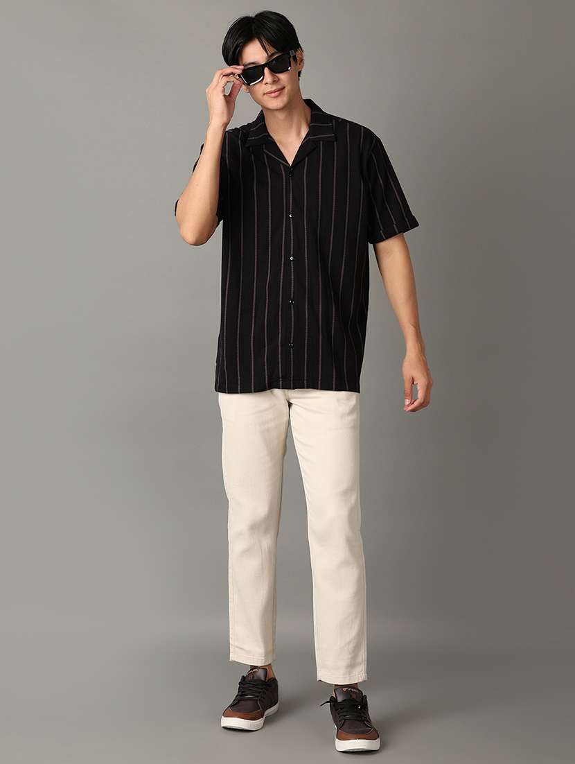 men cream solid chinos trouser - 21490017 -  Standard Image - 4