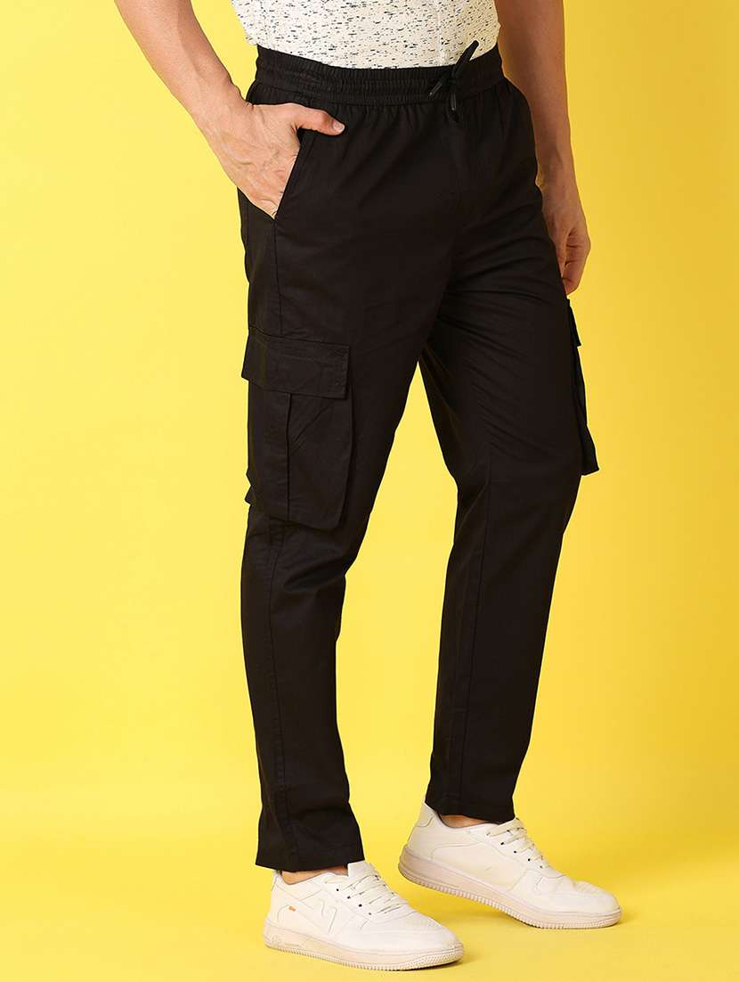 men solids mid rise cargos - 21490023 -  Standard Image - 1