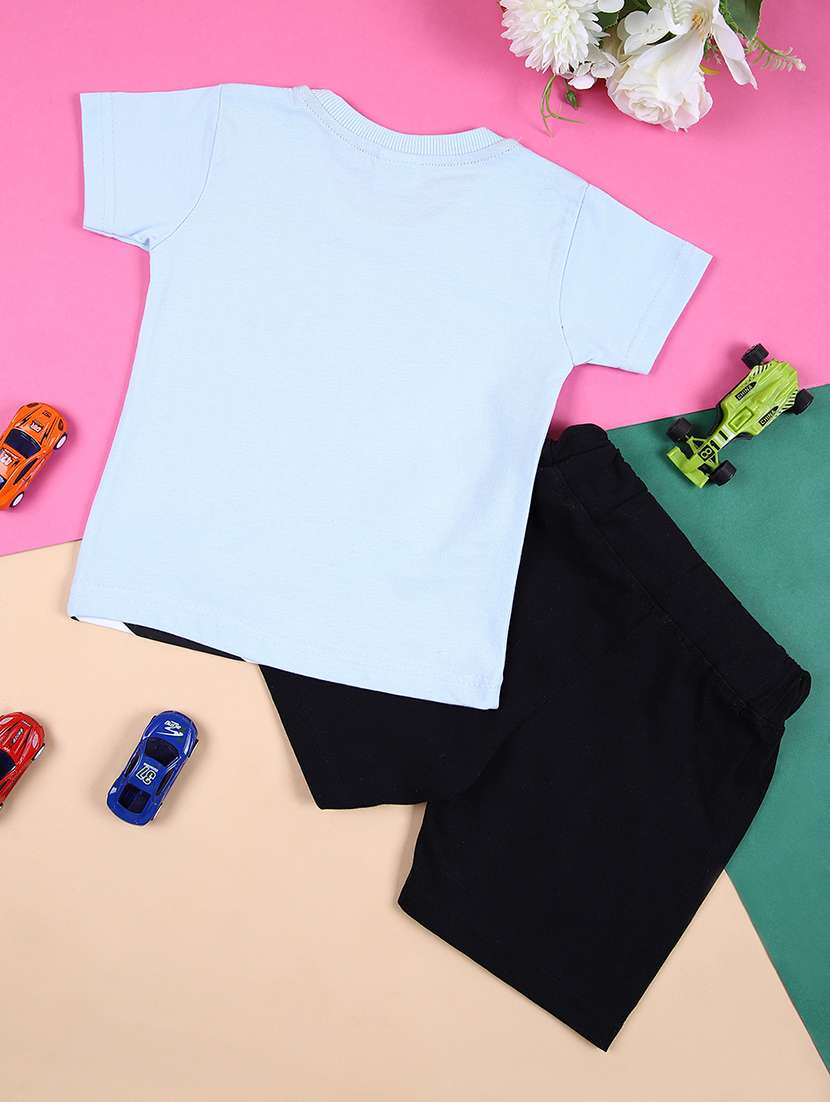 boys printed short sleeves t-shirt & shorts set - 21490114 -  Standard Image - 1