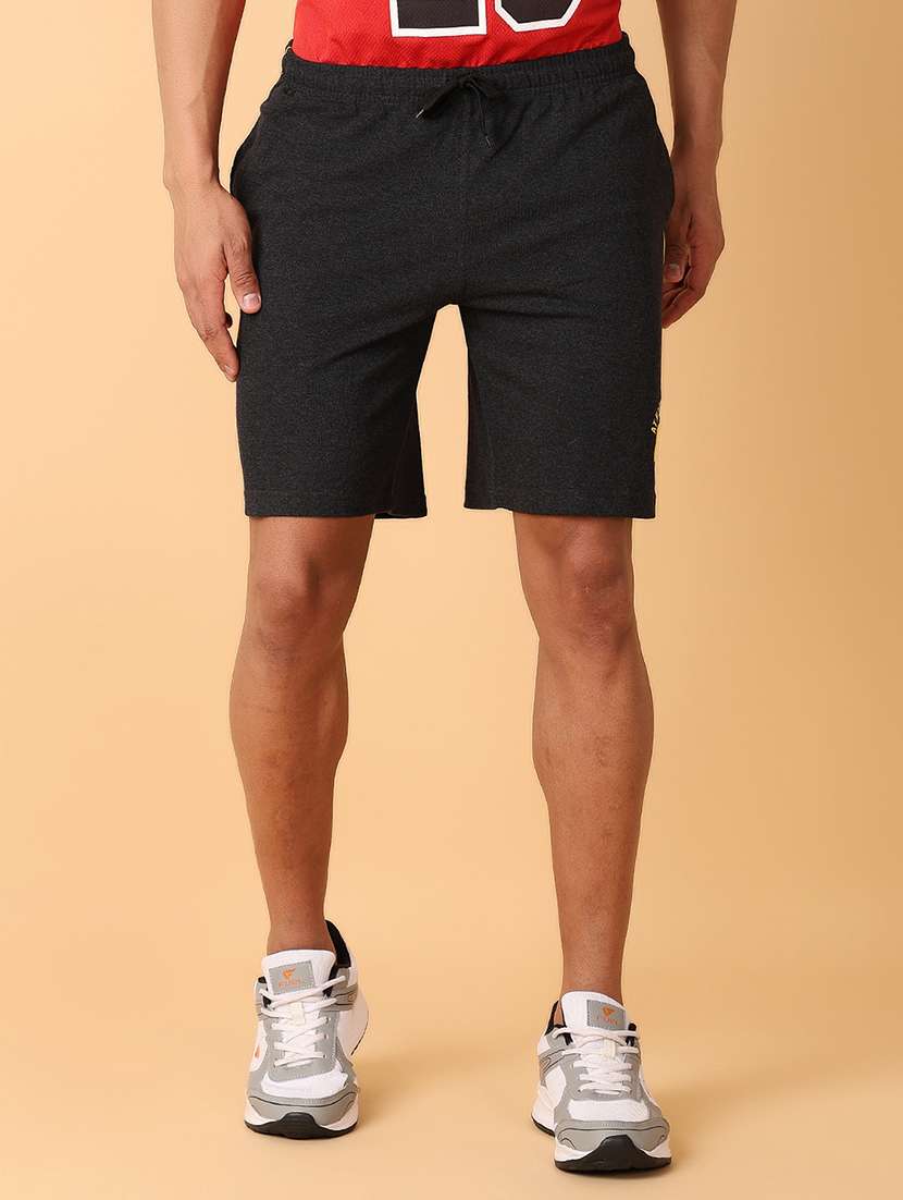 men black solid shorts