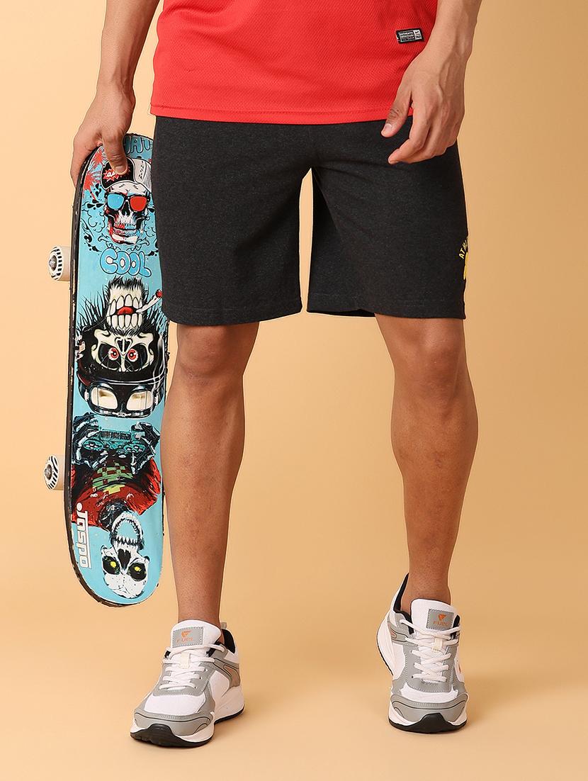 men black solid shorts - 21490135 - Standard Image - 1