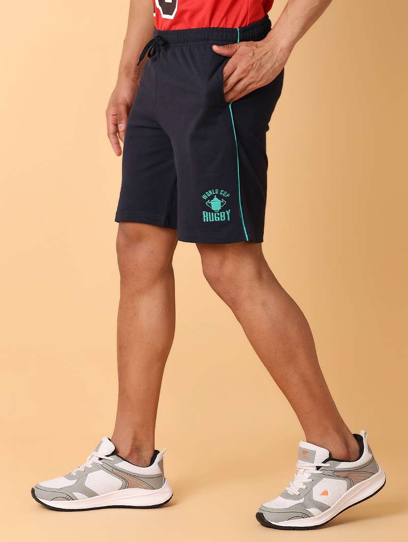men navy blue solid shorts - 21490136 -  Standard Image - 1